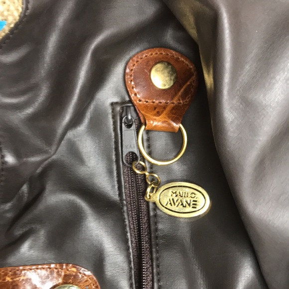 Vintage Burlap Marco Avane Crossbody Bag with hand painted graphics NWOT - Picture 6 of 9